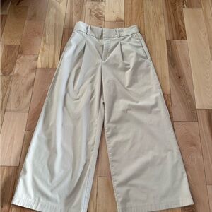 Banana Republic Cream Pleated Wide-Leg Dress Pants – Size 12